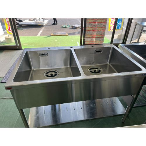 楽天市場】2槽シンク 幅1200×奥行600×高さ800mm(別途 左・後側バック