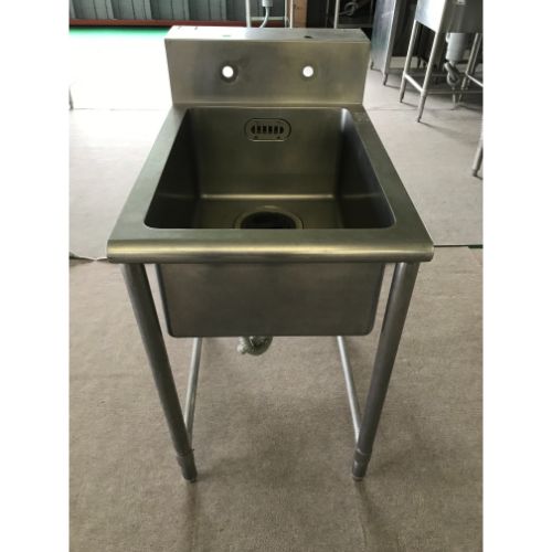 【中古】一槽シンク 三方枠 BGあり 幅500×奥行800×高さ780 【送料別途見積】【業務用】【飲食店 店舗 厨房機器 一槽シンク 業務用一槽シンク】