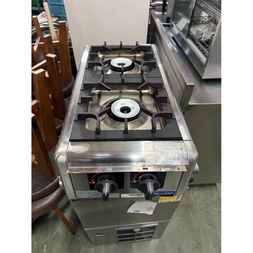 【中古】卓上ガスコンロ 2口 マルゼン M822DC 幅300×奥ふかさ540×高さ164 都市屁っ放り 【貨物輸送別途積もり書き】【御勤め用】【飲食店 バス発着場 勝手もと備品 卓上コンロ 御勤め用卓上コンロ】