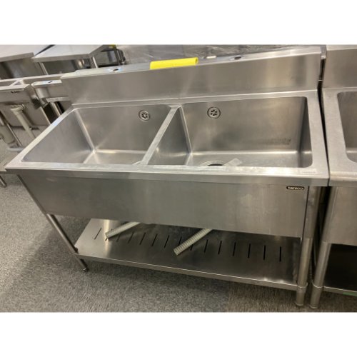 【中古】二槽シンク BGあり 幅1200×奥行600×高さ800 【送料別途見積】【業務用】【飲食店 店舗 厨房機器 二槽シンク 業務用二槽シンク】