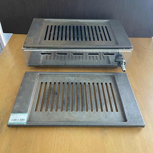 【中古】焼肉ロースター 山岡金属元素 Y-18T 幅380×奥ふかさ288×高さ111 LPG(プロパンガス) 【貨物輸送別途積もり書き】【御役目用】【飲食店 バス発着場 御厨子所計器 グリドル 鉄板焼器 御役目用グリドル 御役目用鉄板焼器】
