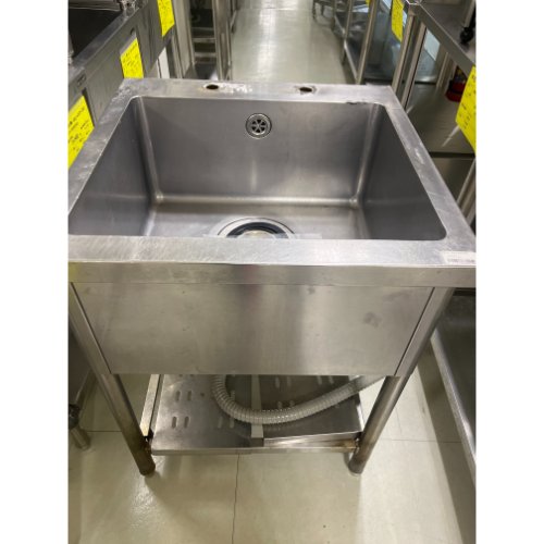 【中古】一槽シンク BGなし 幅600×奥行600×高さ800 【送料別途見積】【業務用】【飲食店 店舗 厨房機器 一槽シンク 業務用一槽シンク】