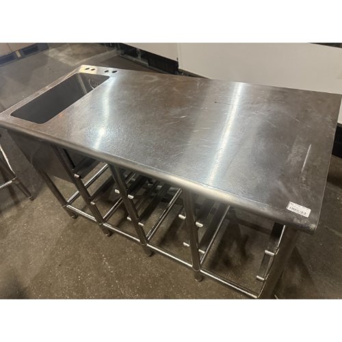 【中古】御役目台 小シンク付き添い人 BGなし 幅1300×奥ぶかさ600×高さ800 【貨物輸送別途積もり書き】【お役目用】【飲食店 バス発着場 勝手もと設備 御役目台 お役目用御役目台】