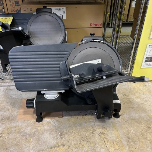 【実業界最長1年引き請ける】【中古】ハムスライサー 目抜き通り加工 OMS-350T 幅600×奥ふかさ710×高さ500 【貨物輸送別途積もり書き】【お役目用】【飲食店 バス発着場 勝手もと装置 スライサー お役目用スライサー】