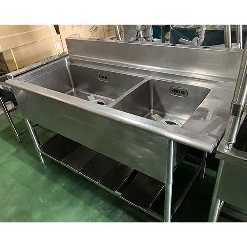 【中古】ソイルドシンク BGあり 幅1475×奥行700×高さ850 【送料別途見積】【業務用】【飲食店 店舗 厨房機器 特殊シンク 業務用特殊シンク】