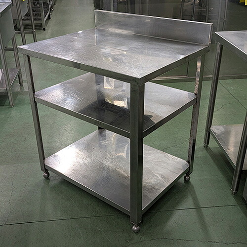 【中古】作業台 BGあり 幅750×奥行580×高さ820 【送料別途見積】【業務用】【飲食店 店舗 厨房機器 作業台 業務用作業台】