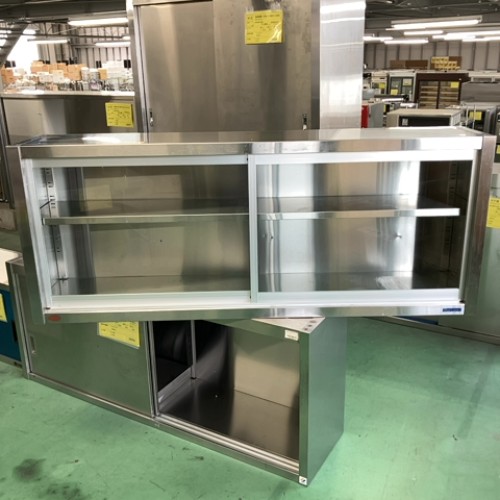 【中古】吊収納家具 瑠璃扉 マルゼン 幅1500×奥ぶかさ300×高さ600 【貨物輸送別途積もり書き】【お役目用】【飲食店 バス発着場 勝手もと設備 吊収納家具 お役目用吊収納家具】