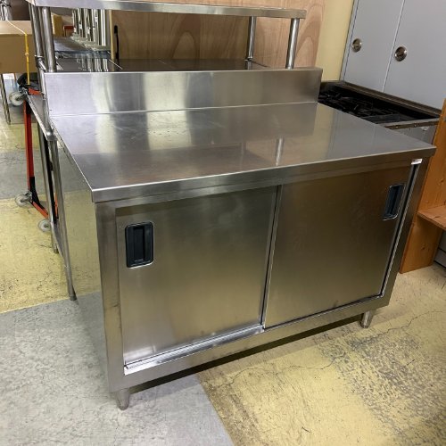【中古】膳立て台 BGあり 幅1200×奥ぶかさ750×高さ800 【貨物輸送別途積もり書き】【お役目用】【飲食店 バス発着場 勝手もと設備 膳立て台 お役目用膳立て台】