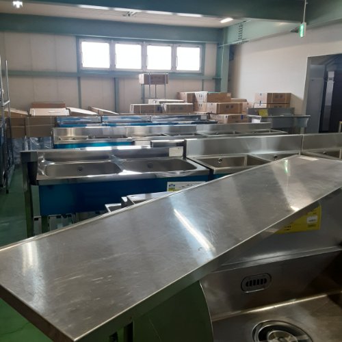 【中古】平棚 幅1500×奥ぶかさ350 【貨物輸送別途積もり書き】【お役目用】【飲食店 バス発着場 勝手もと設備 平棚 上棚 お役目用平棚 お役目用上棚】