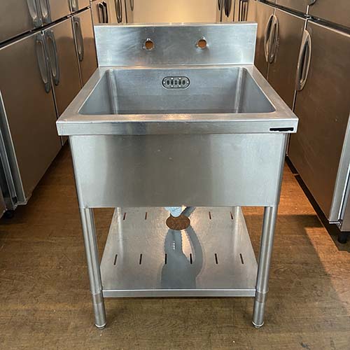 【中古】一槽シンク BGあり 幅600×奥行600×高さ800 【送料無料】【業務用】【飲食店 店舗 厨房機器 一槽シンク 業務用一槽シンク】