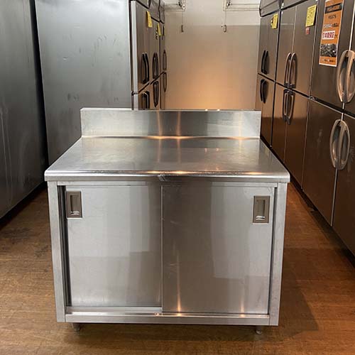 【中古】膳立て台 抽き出し付き添い人 BGなし 幅900×奥ぶかさ750×高さ730 【貨物輸送無料】【お役目用】【飲食店 バス発着場 勝手もと設備 膳立て台 お役目用膳立て台】