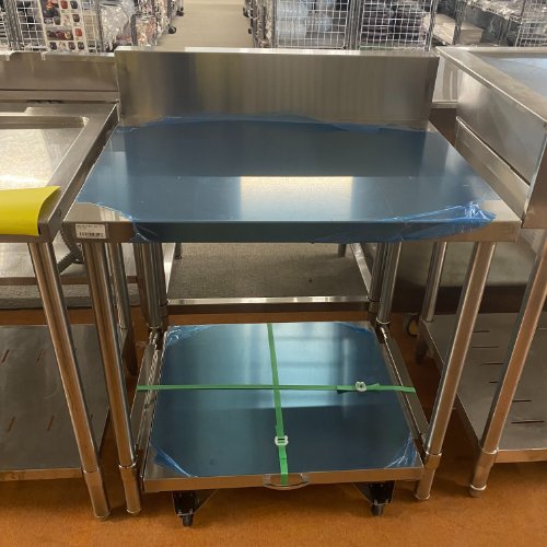 【中古】作業台 炊飯台車付き BGあり 幅750×奥行600×高さ790 【送料別途見積】【業務用】【飲食店 店舗 厨房機器 作業台 業務用作業台】