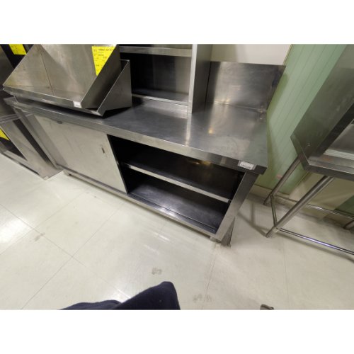 【中古】膳立て台 BGあり 幅1800×奥ぶかさ750×高さ800 【貨物輸送別途積もり書き】【お役目用】【飲食店 バス発着場 勝手もと設備 膳立て台 お役目用膳立て台】