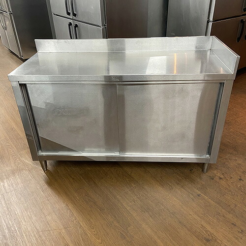 【中古】膳立て台 BGあり 幅1400×奥ふかさ550×高さ850 【貨物輸送無料】【御勤め用】【飲食店 バス発着場 勝手もと備品 膳立て台 御勤め用膳立て台】