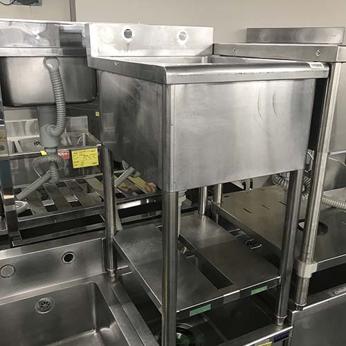 【中古】一槽シンク BGあり 幅450×奥行600×高さ800 【送料別途見積】【業務用】【飲食店 店舗 厨房機器 一槽シンク 業務用一槽シンク】