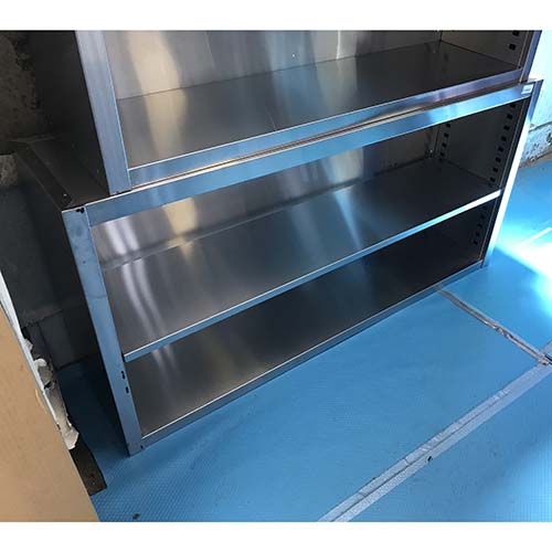 【中古】吊収納家具 扉なし 幅1500×奥ぶかさ350×高さ750 【貨物輸送別途積もり書き】【お役目用】【飲食店 バス発着場 勝手もと設備 吊収納家具 お役目用吊収納家具】
