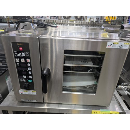 【実業家最長1年引きうける】【中古】スチームコンベクションオーブン タニコー TSCO-4EBN3 幅750×奥ふかさ600×高さ540 三相200V 【貨物輸送別途積もり書き】【御勤め用】【飲食店 バス発着場 勝手もと備品 オーヴン 御勤め用オーヴン】