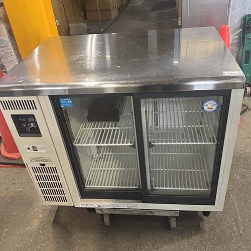 【送料込み】【 美品】ホサカ冷蔵ショーケース 単相100V テンポスオリジナル】TB4面ガラス冷蔵ショーケース 58L 黒 TBSC4-058