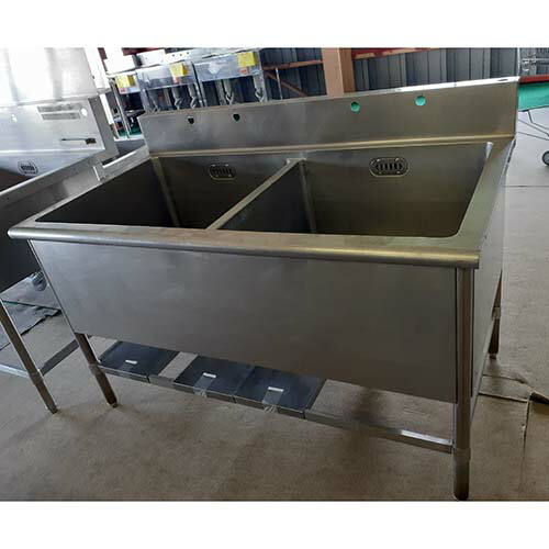 楽天市場】【中古】二槽シンク 左水切り付き BGあり マルゼン 幅1200