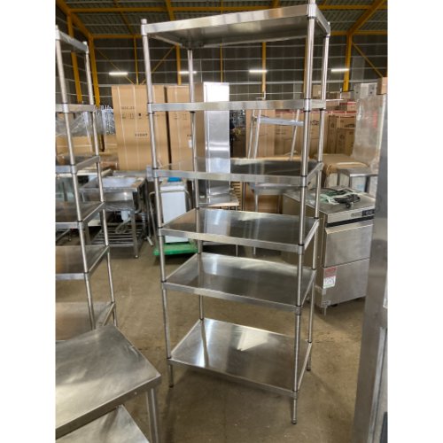 【中古】ステンレス鋼棚 BGなし 幅750×奥ふかさ460×高さ1930 【貨物輸送別途積もり書き】【お役目用】【飲食店 バス発着場 勝手もと装置 仕合わせ シェルフ お役目用仕合わせ お役目用シェルフ】