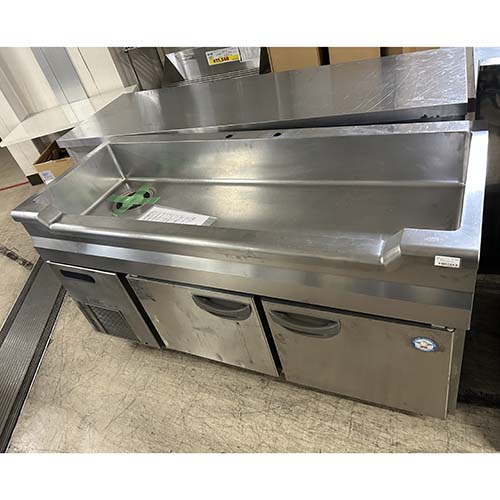 【中古】舟形シンク付きコールドテーブル フクシマガリレイ(福島工業) TNC-50RM3-SC 幅1500×奥行600×高さ800 【送料別途見積】【業務用】【飲食店 店舗 厨房機器 舟形シンク付コールドテーブル 業務用舟形シンク付コールドテーブル】
