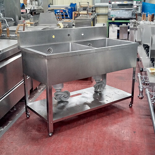 楽天市場】2槽シンク 幅1200×奥行600×高さ800mm(別途 左・後側バック