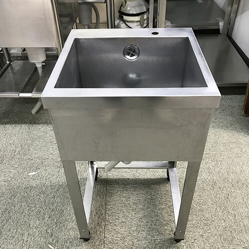 【中古】一槽シンク 三方枠 BGなし 幅450×奥ふかさ450×高さ800 【貨物輸送別途積もり書き】【御役目用】【飲食店 バス発着場 御厨子所計器 一槽シンク 御役目用一槽シンク】