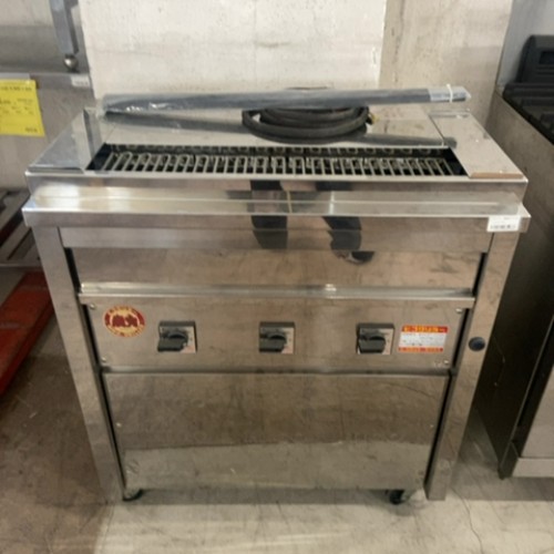 【中古】ヒゴグリラー 据え置き型 ヒゴグリラー 3P-206K 幅760×奥ふかさ410×高さ850 三相200V 【貨物輸送無料】【御勤め用】【飲食店 バス発着場 勝手もと備品 グリラー 焼物器 御勤め用グリラー 御勤め用焼物器】