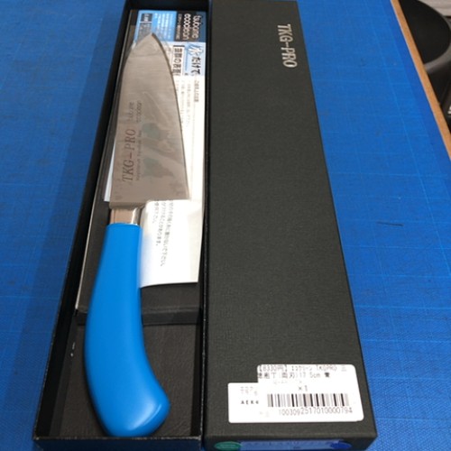 【アウトレット】エコクリーン TKGPRO 三徳庖丁(両刃)17.5cm 青 遠藤商事 【送料別途見積】【未使用品】【業務用】【飲食店 店舗 調理道具 調理機器 包丁 まな板 業務用包丁 業務用まな板】