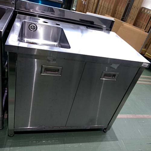 【中古】サーバー台 シンク付き BGなし 幅900×奥行600×高さ800 座面高さ：なし 【送料別途見積】【業務用】【飲食店 店舗 厨房機器 特殊シンク 業務用特殊シンク】