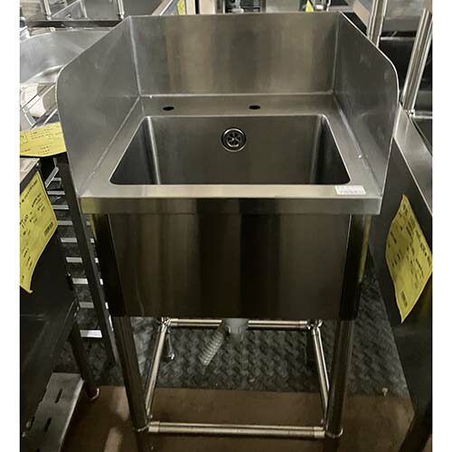 【中古】一槽シンク BGあり 幅500×奥行500×高さ850 座面高さ：あり 【送料別途見積】【業務用】【飲食店 店舗 厨房機器 一槽シンク 業務用一槽シンク】