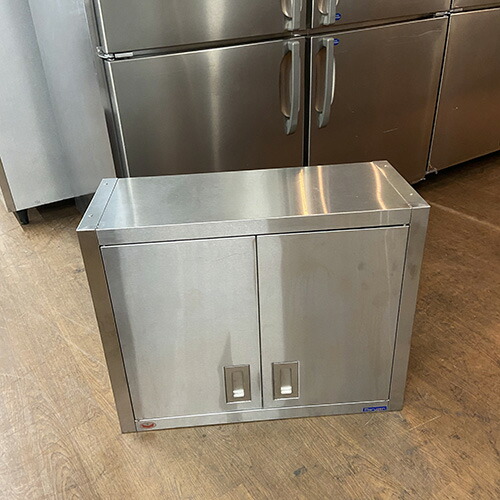 【中古】吊戸棚 観音開き 幅750×奥行300×高さ600 【送料無料】【業務用】【飲食店 店舗 厨房機器 二槽シンク 業務用二槽シンク】