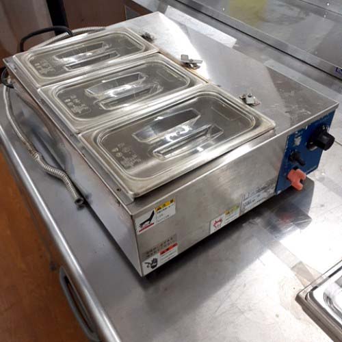 【中古】腸詰め蒸気ガマ ニチワ電機 TEW-BMG-93 幅400×奥ふかさ540×高さ180 【貨物輸送別途積もり書き】【御役目用】【飲食店 バス発着場 御厨子所計器 ウォーマー 御役目用フーズウォーマー】