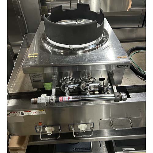 【実業家最長1年引きうける】【中古】卓上中華屁っ放り速見表 タニコー CRU-1 幅460×奥ふかさ510×高さ190 LPG(プロパンガス) 【貨物輸送別途積もり書き】【御勤め用】【飲食店 バス発着場 勝手もと備品 中華領域 御勤め用中華領域】