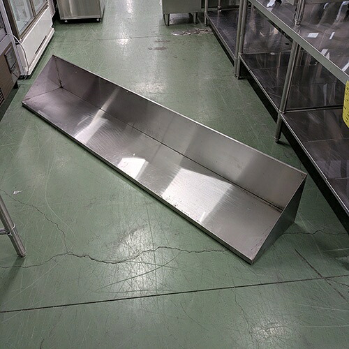 【中古】平棚 背板付き添い人 幅2120×奥ふかさ350×高さ300 【貨物輸送別途積もり書き】【御勤め用】【飲食店 バス発着場 勝手もと備品 平棚 上棚 御勤め用平棚 御勤め用上棚】