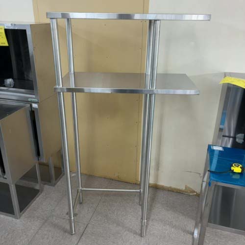 【中古】ステンレス鋼棚 幅850×奥ぶかさ400×高さ1600 【貨物輸送別途積もり書き】【お役目用】【飲食店 バス発着場 勝手もと設備 平棚 上棚 お役目用平棚 お役目用上棚】