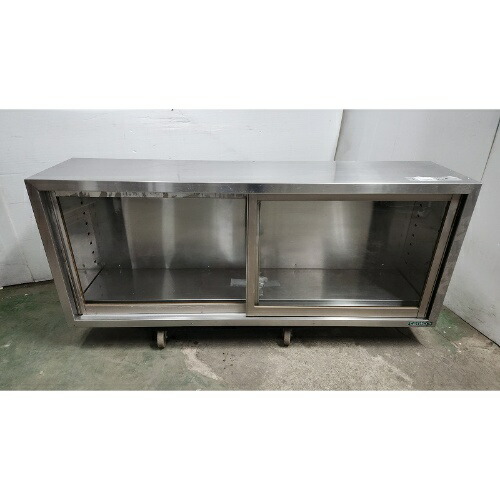 【中古】吊押し入れ (硝子扉) 幅1500×奥ふかさ350×高さ600 【貨物輸送別途積もり書き】【御勤め用】【飲食店 バス発着場 勝手もと備品 吊押し入れ 御勤め用吊押し入れ】