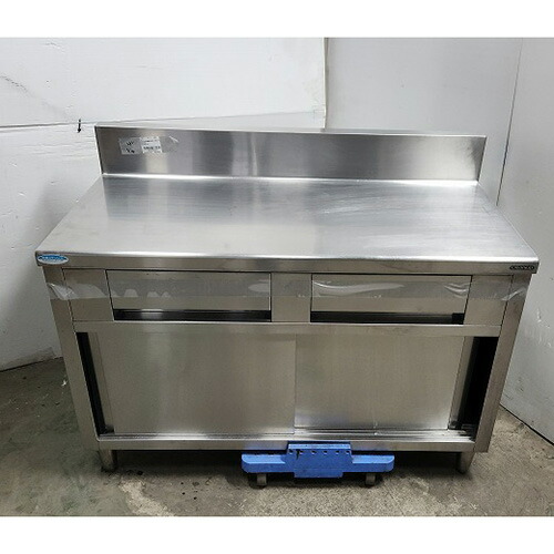 【中古】膳立て台 抽き出し付き添い人 BGあり 幅1200×奥ふかさ600×高さ800 【貨物輸送別途積もり書き】【御勤め用】【飲食店 バス発着場 勝手もと備品 膳立て台 御勤め用膳立て台】