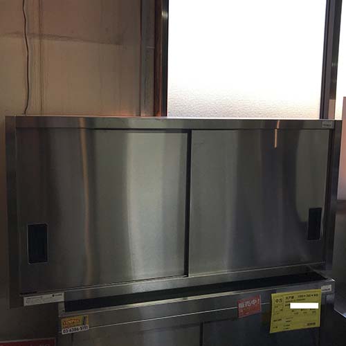 【中古】吊収納家具 東製造所(アズマ) 幅1200×奥ぶかさ300×高さ600 【貨物輸送別途積もり書き】【お役目用】【飲食店 バス発着場 勝手もと設備 吊収納家具 お役目用吊収納家具】
