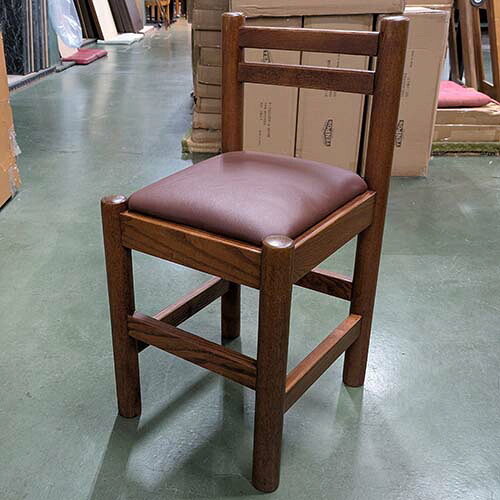 【中古】和風イス ブラウン 座ブラウンレザー 幅350×奥行370×高さ690 座面高さ：440 【送料無料】【業務用】【飲食店 店舗 厨房機器 イス 業務用イス】