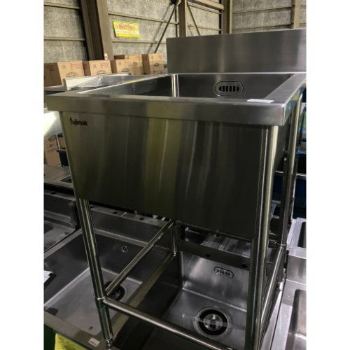 【中古】一槽シンク BGなし フジマック 幅600×奥行750×高さ850 【送料別途見積】【業務用】【飲食店 店舗 厨房機器 一槽シンク 業務用一槽シンク】