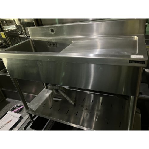 【中古】一槽シンク BGあり 幅1200×奥行450×高さ800 【送料別途見積】【業務用】【飲食店 店舗 厨房機器 一槽シンク 業務用一槽シンク】