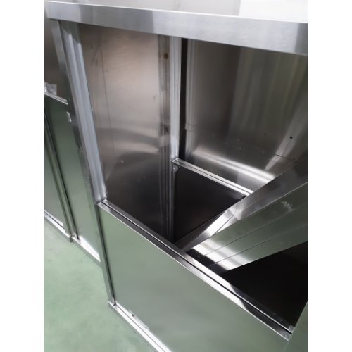 【中古】吊収納家具 通り手形スルー BGなし 幅1200×奥ぶかさ450×高さ750 【貨物輸送別途積もり書き】【お役目用】【飲食店 バス発着場 勝手もと設備 吊収納家具 お役目用吊収納家具】