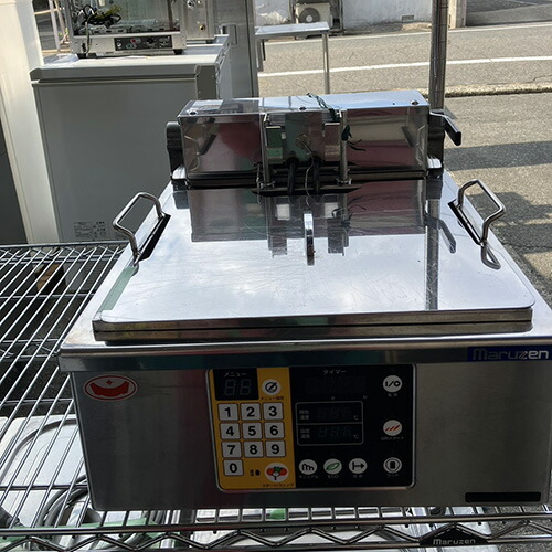 【実業界最長1年引きうける】【中古】灯し火オートフライヤー マルゼン MEF-5TLE 幅390×奥ぶかさ565×高さ180 【貨物輸送別途積もり書き】【お勤め用】【飲食店 バス発着場 勝手もと機材 フライヤー お勤め用フライヤー】 業務用フライヤー-キッチン用品・食器・調理器具-業務用厨房機器・用品