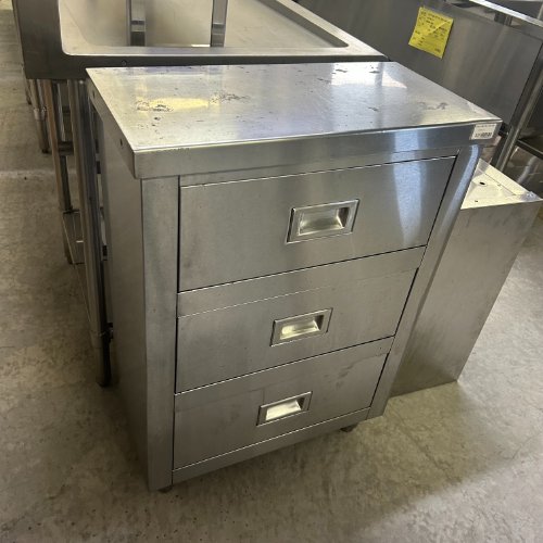 【中古】御役目台 抽き出し付き添い人 幅600×奥ぶかさ300×高さ800 【貨物輸送別途積もり書き】【お役目用】【飲食店 バス発着場 勝手もと設備 膳立て台 お役目用膳立て台】
