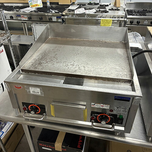 【実業界最長1年引き受ける】【中古】明かりグリドル マルゼン MEG-066 幅600×奥ふかさ600×高さ300 三相200V 【貨物輸送無料】【御役目用】