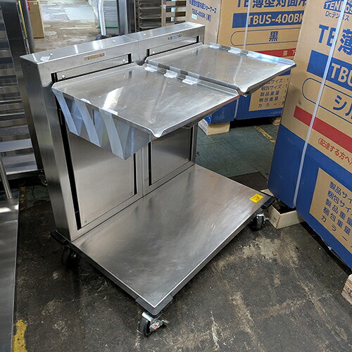 【中古】御盆ディスペンサー 2連 幅900×奥ふかさ650×高さ900 【貨物輸送別途積もり書き】【御役目用】