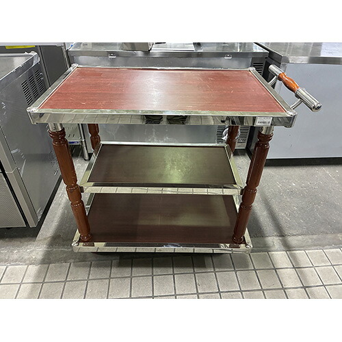 【中古】手押しワゴン 幅900×奥行500×高さ820 【送料別途見積】【業務用】【飲食店 店舗 厨房機器 作業台 業務用作業台】 20,625円