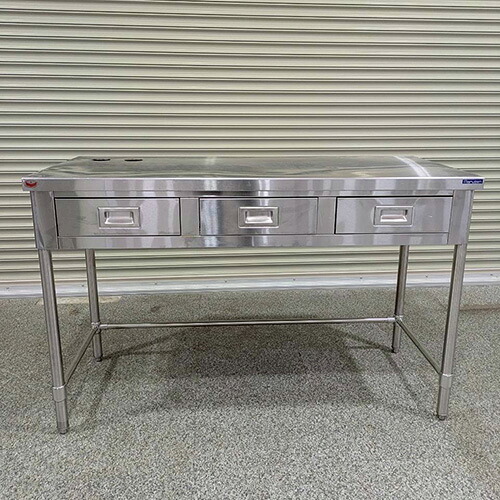 【中古】御役目台 抽き出し付き添い人 マルゼン 幅1360×奥ぶかさ650×高さ880 【貨物輸送別途積もり書き】【お役目用】【飲食店 バス発着場 勝手もと設備 御役目台 お役目用御役目台】