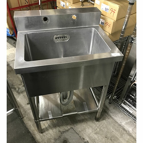【中古】一槽シンク BGあり 幅600×奥行500×高さ800 【送料別途見積】【業務用】【飲食店 店舗 厨房機器 一槽シンク 業務用一槽シンク】